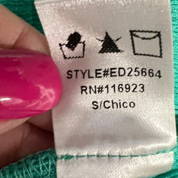 Easel Puff Sleeve Tiered Mini Babydoll Dress Green Small Flowy Romantic Boho NWT - Picture 8 of 13